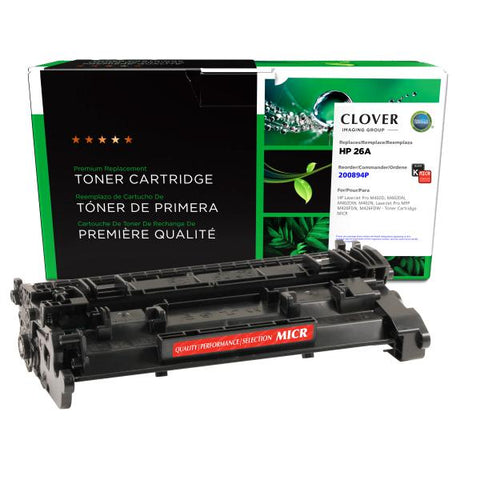 Clover Technologies Group, LLC Remanufactured MICR Toner Cartridge (Alternative for HP CF226A 26A) (3100 Yield)