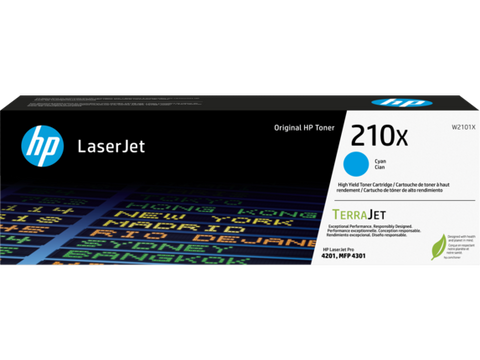 HP 210X Cyan Original LaserJet Toner Cartridge, W2101X
