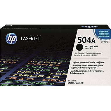 HP 504A (CE250A) Black Original LaserJet Toner Cartridge (5000 Yield)