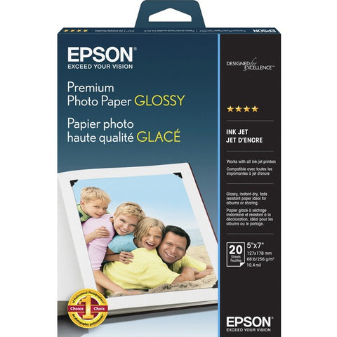 Epson Epson - Glossy - 5 in x 7.05 in 20 sheet(s) photo paper - for EcoTank Photo ET-8500, EcoTank Pro ET-5800, WorkForce WF-7840, 7845, WorkForce Pro WF-4835